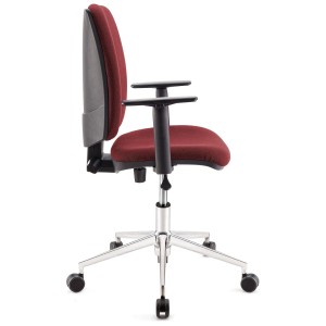 Silla de oficina ATLAS PRO, grueso acolchado y base en metal, en negro