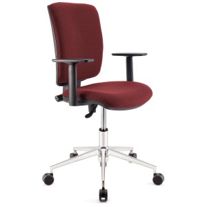 Silla de oficina ATLAS PRO, grueso acolchado y base en metal, en negro