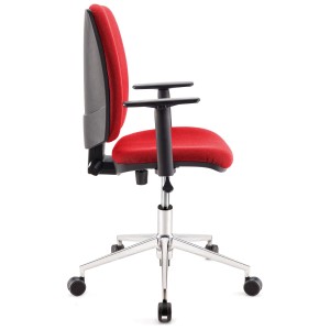 Silla de oficina ATLAS PRO, grueso acolchado y base en metal, en negro