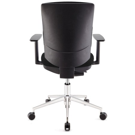 Silla de oficina ATLAS PRO, grueso acolchado y base en metal, en negro 2
