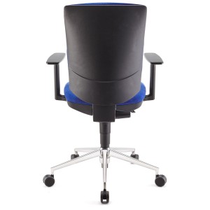 Silla de oficina ATLAS PRO, grueso acolchado y base en metal, en negro