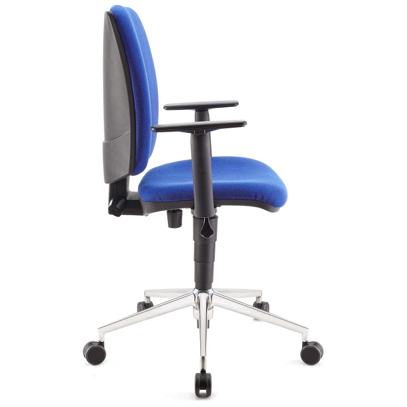 Silla de oficina ATLAS PRO, grueso acolchado y base en metal, en negro