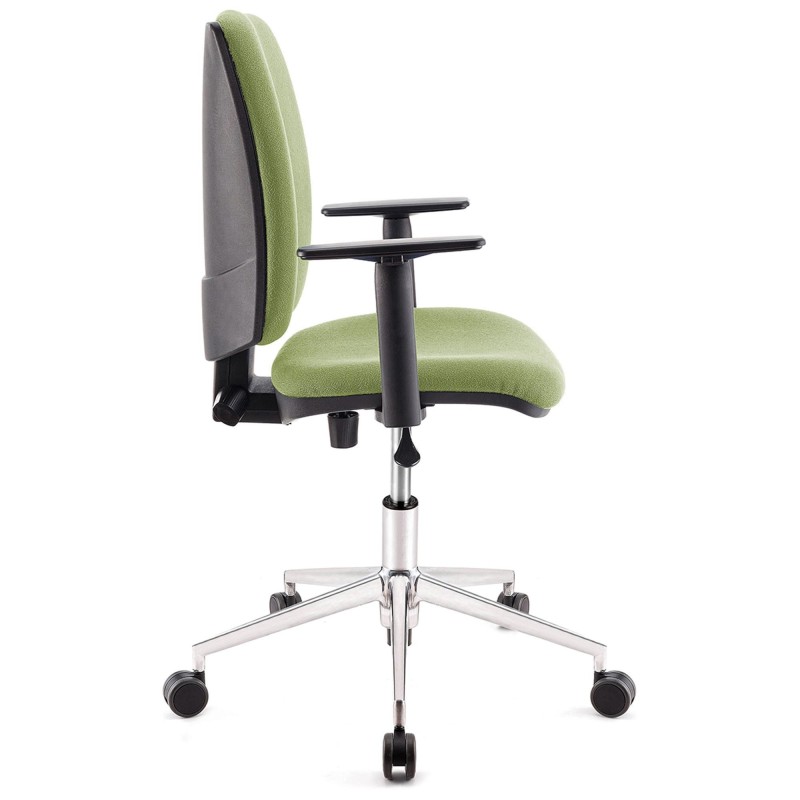 Silla de oficina ATLAS PRO, grueso acolchado y base en metal, en negro