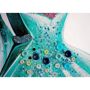 Cuadro VESTIDOS 90x90x3,5 cm, pintado a mano al óleo