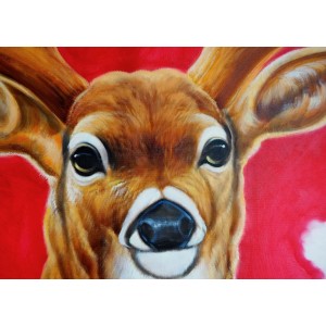 Cuadro GENERAL CIERVO 100x100x3,5 cm, pintado a mano al óleo