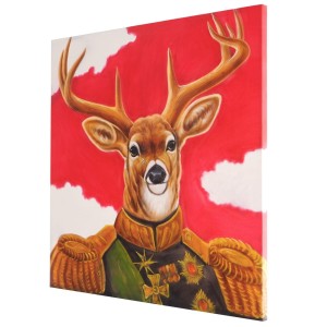 Cuadro GENERAL CIERVO 100x100x3,5 cm, pintado a mano al óleo