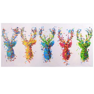 Cuadro CIERVOS 70x140x3,5 cm, pintado a mano al óleo