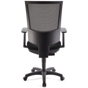 Silla de oficina PANDORA PLUS, gran acolchado, en malla y tela color negro