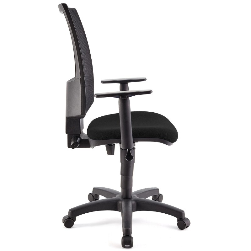 Silla de oficina PANDORA PLUS, gran acolchado, en malla y tela color negro