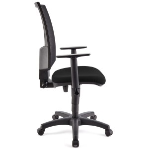 Silla de oficina PANDORA PLUS, gran acolchado, en malla y tela color negro