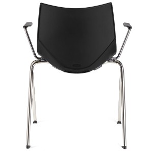 Silla de confidente AMIR CON BRAZOS en color negro