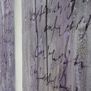 Cuadro FLORES PÚRPURAS 120x90x3,5 cm, pintado a mano al óleo