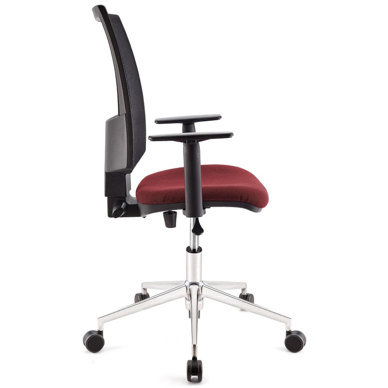 Silla de oficina PANDORA PRO, base en metal, en malla y tela color negro