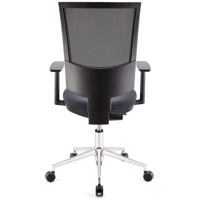 Silla de oficina PANDORA PRO, base en metal, en malla y tela color negro
