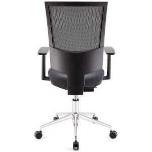 Silla de oficina PANDORA PRO, base en metal, en malla y tela color negro