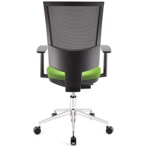 Silla de oficina PANDORA PRO, base en metal, en malla y tela color negro