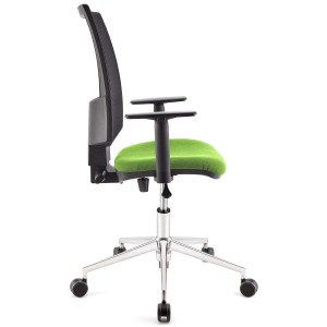 Silla de oficina PANDORA PRO, base en metal, en malla y tela color negro