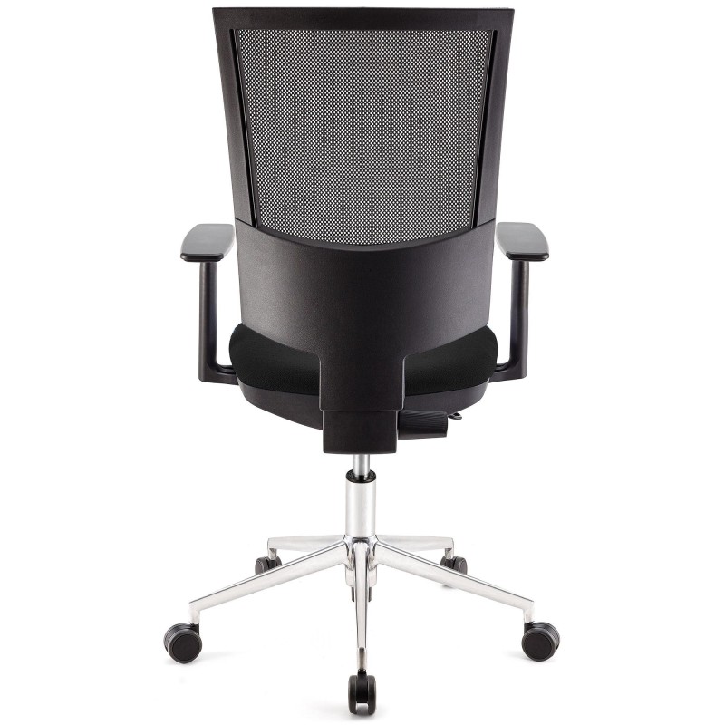 Silla de oficina PANDORA PRO, base en metal, en malla y tela color negro