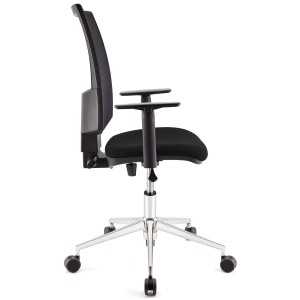 Silla de oficina PANDORA PRO, base en metal, en malla y tela color negro