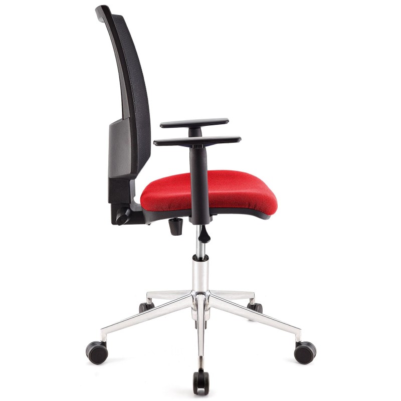 Silla de oficina PANDORA PRO, base en metal, en malla y tela color negro