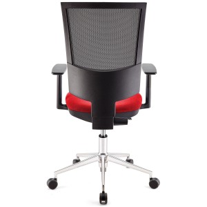 Silla de oficina PANDORA PRO, base en metal, en malla y tela color negro