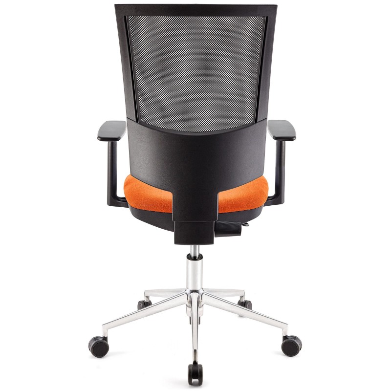 Silla de oficina PANDORA PRO, base en metal, en malla y tela color negro