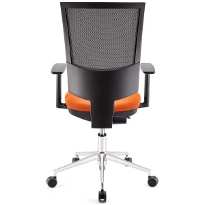 Silla de oficina PANDORA PRO, base en metal, en malla y tela color negro