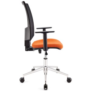 Silla de oficina PANDORA PRO, base en metal, en malla y tela color negro