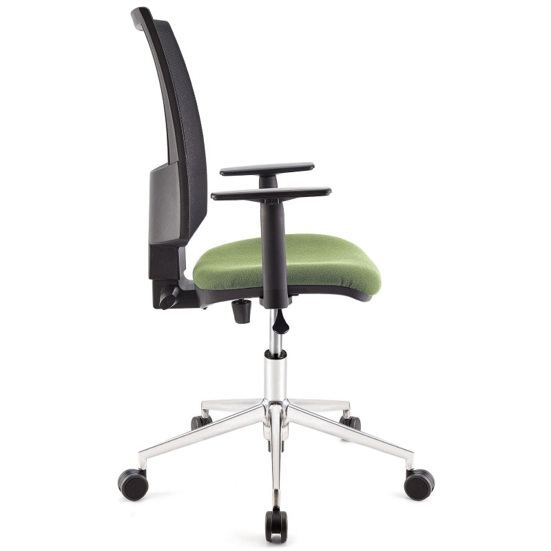 Silla de oficina PANDORA PRO, base en metal, en malla y tela color negro