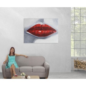 Cuadro LABIOS 85x120x3,5, pintado a mano al óleo
