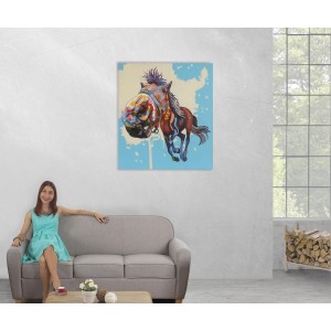 Cuadro CABALLO 90x100x3,5 cm, pintado a mano al óleo