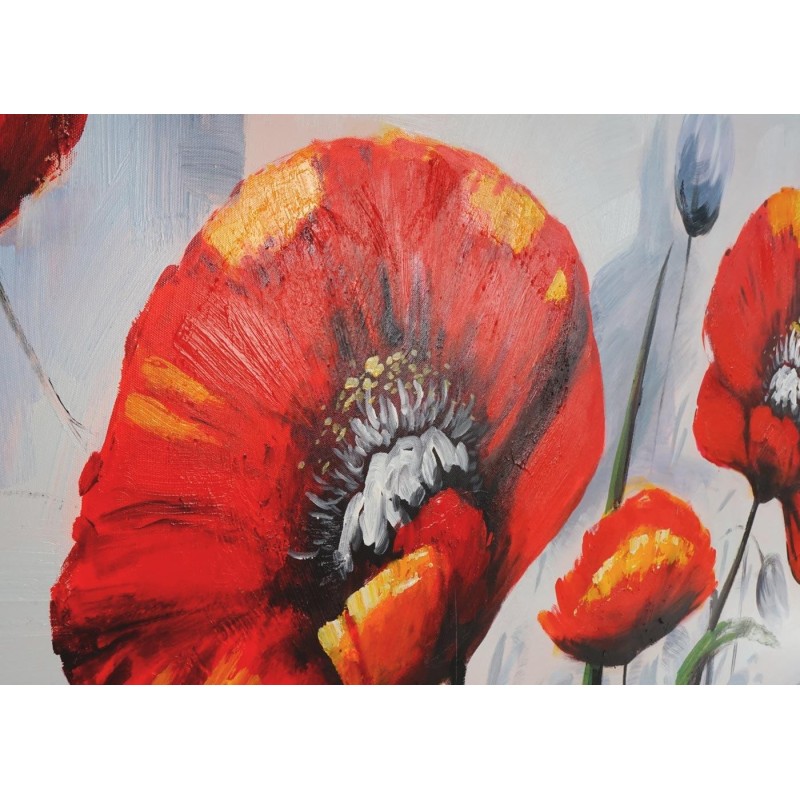 Cuadro PAPAVER 70x140x3,5 cm, pintado a mano al óleo