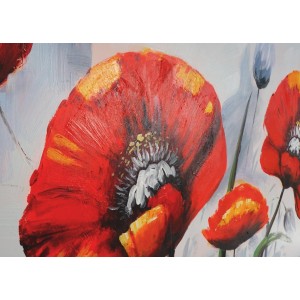 Cuadro PAPAVER 70x140x3,5 cm, pintado a mano al óleo