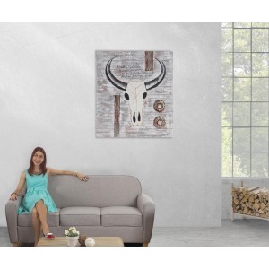 Cuadro TORO 100x90x3,5 cm, pintado a mano al óleo