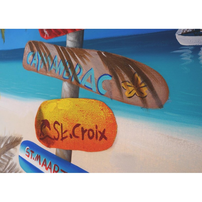 Cuadro PARAISOS 100x75x3,5, pintado a mano al óleo