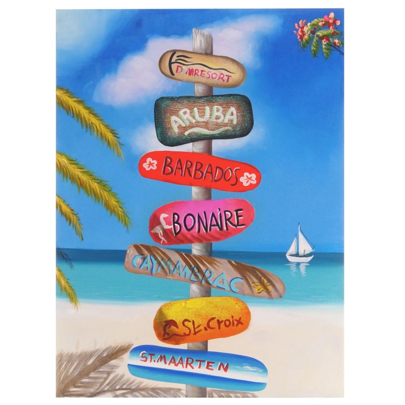 Cuadro PARAISOS 100x75x3,5, pintado a mano al óleo