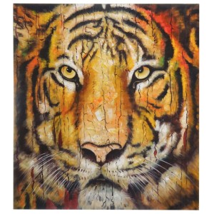Cuadro TIGRE 100x90x3,5 cm, pintado a mano al óleo