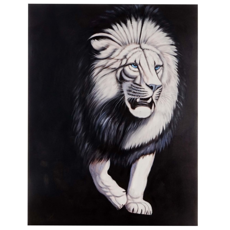Cuadro LEÓN SOMBRAS 120x90x3,5 cm, pintado a mano al óleo