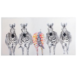 Cuadro CEBRAS 70x140x3,5 cm, pintado a mano al óleo