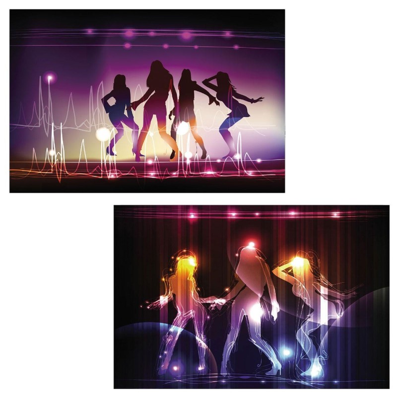 Set de 2 Cuadros LED PARTY, iluminación de colores, 40x60 cm