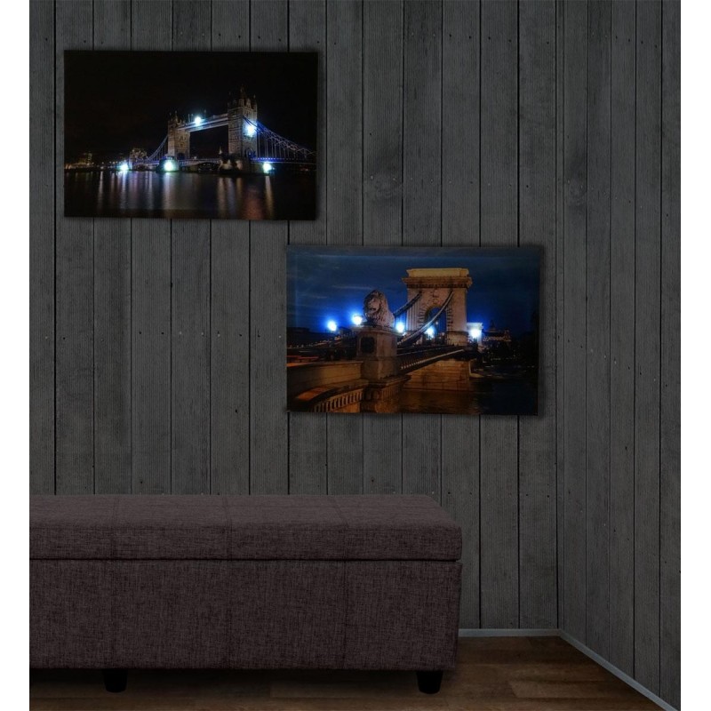 Cuadros LED PUENTES, con iluminación, 40x60 cm