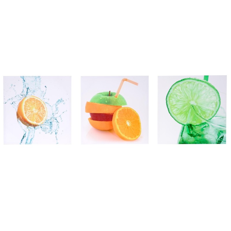 Cuadro 3 piezas FRUTAS, 50x150 cm