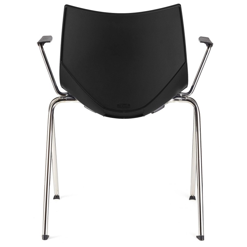 Silla de confidente AMIR CON BRAZOS en color negro