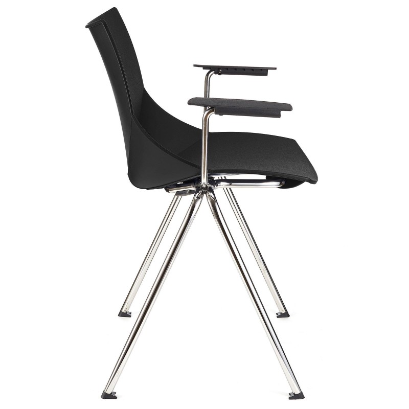 Silla de confidente AMIR CON BRAZOS en color negro