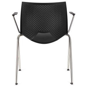 Silla de confidente ENZO CON BRAZOS en color negro