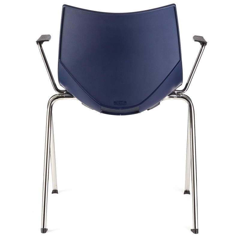 Lote de 5 sillas de confidente AMIR CON BRAZOS en color negro