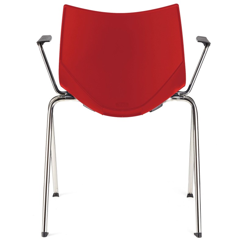 Lote de 5 sillas de confidente AMIR CON BRAZOS en color negro