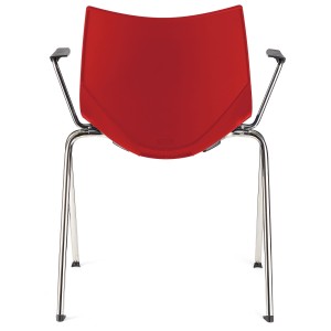 Lote de 5 sillas de confidente AMIR CON BRAZOS en color negro