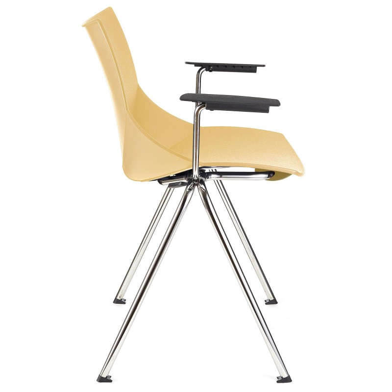 Lote de 5 sillas de confidente AMIR CON BRAZOS en color negro