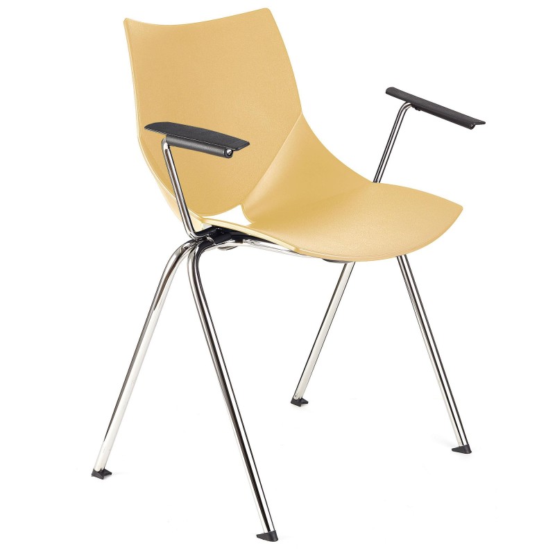 Lote de 5 sillas de confidente AMIR CON BRAZOS en color negro